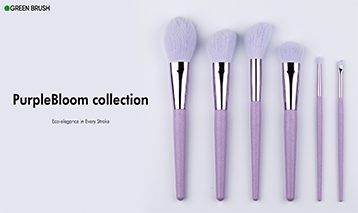 Eco-Friendly and Vegan Makeup Brush Set : PurpleBloom Collection